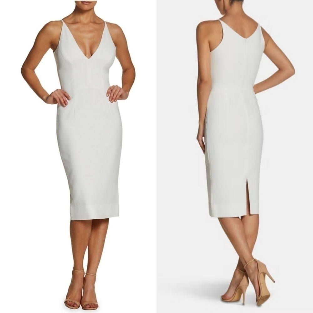 New Dress The Population Lyla Sleeveless Off White Cocktail Midi Dress NWT Sz XS